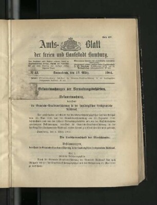 No. 43, 12. März 1904.