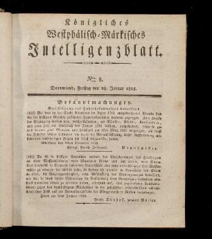 Königliches westphälisch-märkisches Intelligenzblatt. 1817-1833