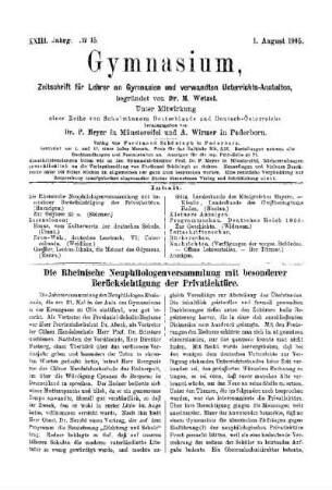 Die Rheinische Neuphilologenversammlung mit besonderer Berücksichtigung der Privatlektüre