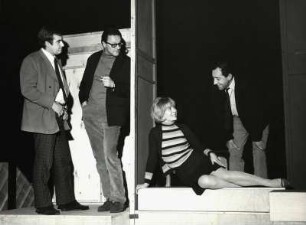 Der brave Demokrat Schmidt: Rolf Bauer, Guido Weber, Rotraud Schindler, Dieter Hallervorden. Probenarbeit