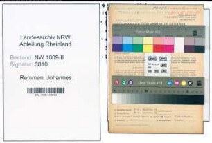 Entnazifizierung Johannes Remmen , geb. 22.09.1909 (Elektromeister)