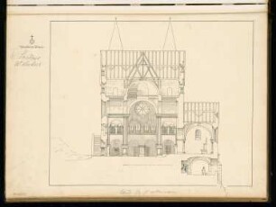 Wallfahrtskirche Monatskonkurrenz März 1899: Längsschnitt; Maßstabsleiste