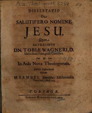 Dissertatio De Salutifero Nomine Jesu