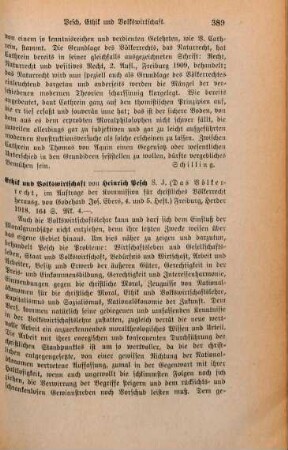 389-390 [Rezension] Pesch, Heinrich, Ethik und Volkswirtschaft