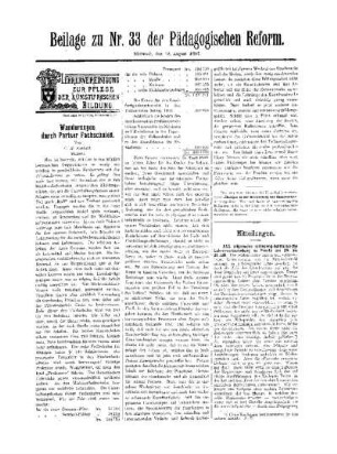 Mitteilungen : Beilage zu Nr. 33 der Pädagogischen Reform