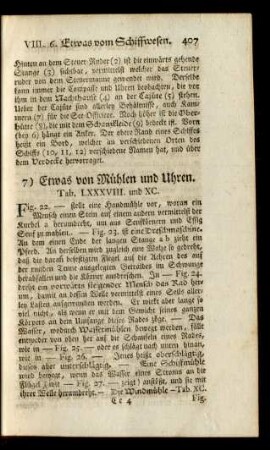 7) Etwas von Mühlen und Uhren. Tab. LXXXVIII. und XC.