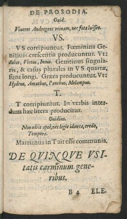 De Quinque Usitatis carminum generibus.