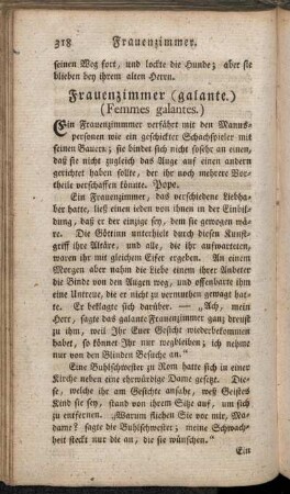 Frauenzimmer (galante.) (Femmes galantes.) - Gebräuche. (Usages.)