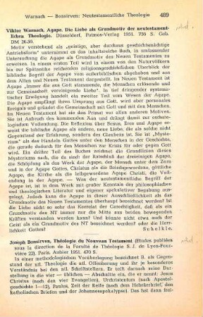 489-490 [Rezension] Bonsirven, Joseph, Théologie du Nouveau Testament