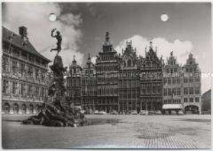 Antwerpen, Grote Markt, Gildehäuser, Brabobrunnen