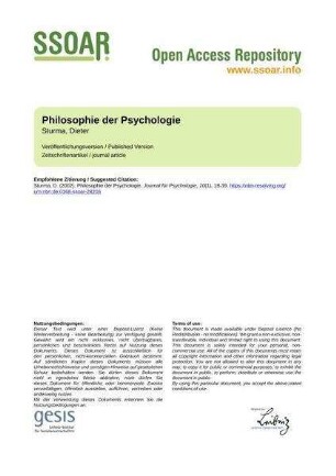 Philosophie der Psychologie