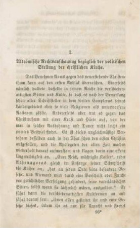 237-263 Altrömische Rechtsanschauung bezüglich der politischen Stellung der christlichen Kirche