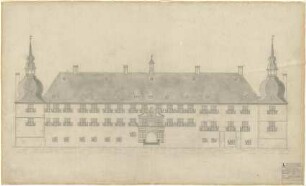 Schneider - Esleben, Paul; Dorsten - Lembeck, Schloss 2; Wasserschloss Lembeck, Wiederherstellung und Umbau zur Trinkerheilanstalt - Hauptfassade (Ansicht)