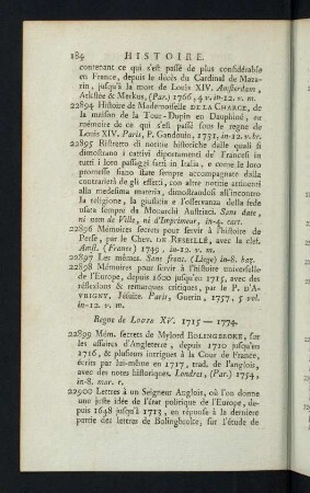 184-193, Regne de Louis XV. 1715-1774...