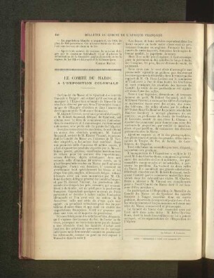 Le Comité Du Maroc A L'Exposition Coloniale.