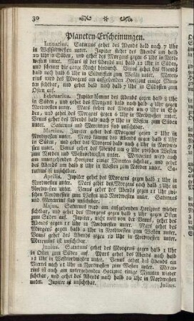 Planeten-Erscheinungen.