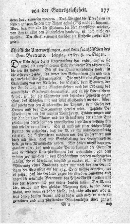 Christliche Unterweisung.