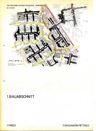 Hansjakob, Gottfried; Hohenbrunn; Hohenbrunn, Ortsentwicklung - 1. Bauabschnitt (Lageplan), Wettbewerbsentwurf