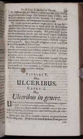 Titulus V. De Ulceribus