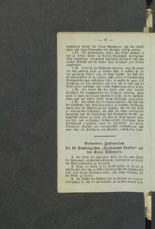 Besondere Instruction für die Hamburgischen " Cuxhavener Lootsen" auf den Kreuz-Schoonern.