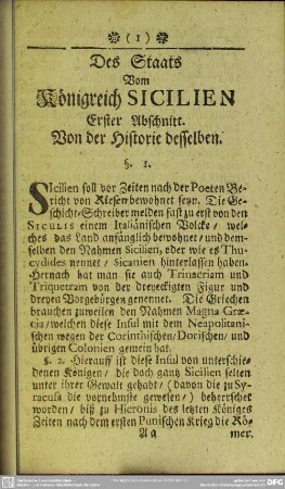Des Staats vom Königreich Sicilien