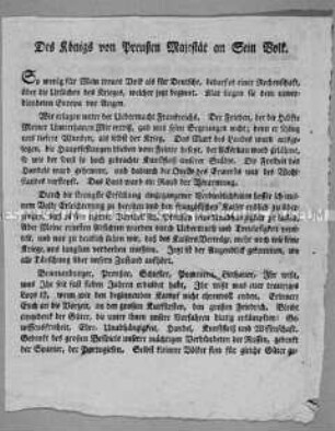 Aufruf zum Kampf gegen Napoleon