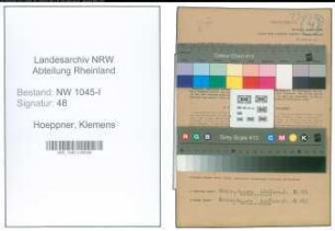 Entnazifizierung Klemens Hoeppner , geb. 25.08.1905 ()