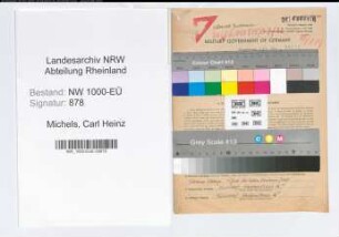Entnazifizierung Carl Heinz Michels, geb. 05.02.1909 (Kaufm.Angest.)