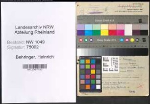 Entnazifizierung Heinrich Behringer , geb. 16.11.1893 (Chemiker)