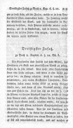Dreißigster Zusatz zu Buch 1. Kapitel 6. §. 21. Bd. 1.