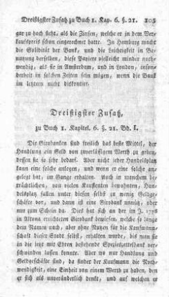 Dreißigster Zusatz zu Buch 1. Kapitel 6. §. 21. Bd. 1.