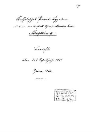 1931/32: Bericht ... - 1931/32