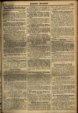 Zweite Ausgabe vom Dienstag, den 25. Juli 1933.
