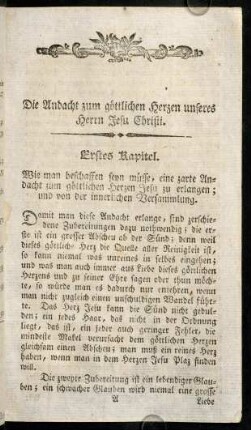 1-11, Erstes Kapitel. Wie man beschaffen seyn muesse, eine zarte Andacht ...