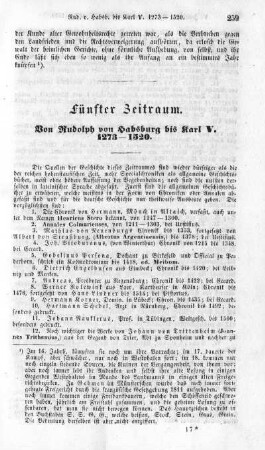 Fünfter Zeitraum. Von Rudolph von Habsburg bis Karl V. 1273 - 1520
