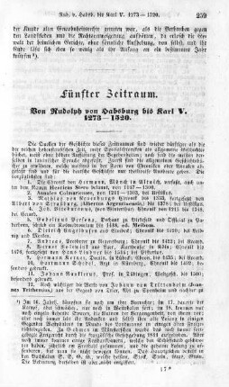 Fünfter Zeitraum. Von Rudolph von Habsburg bis Karl V. 1273 - 1520