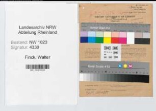 Entnazifizierung Walter Finck , geb. 28.07.1890 (Beamter)