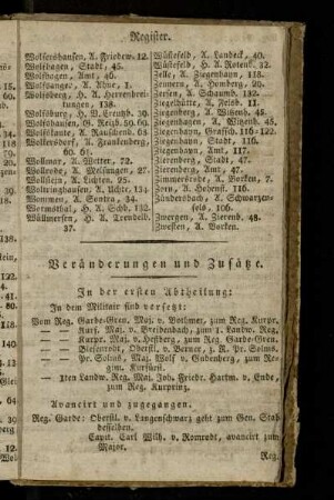 Veraenderungen und Zusaetze