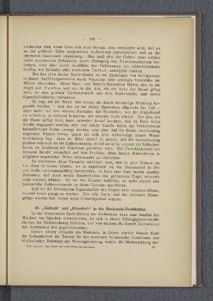 20. "Gotisch" und "Klassisch" in der Backstein-Architektur.