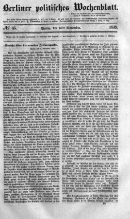 No 45, 10. November 1838