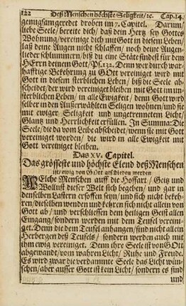 Cap. XV. Das grösseste und höchste Elend deß Menschen ...