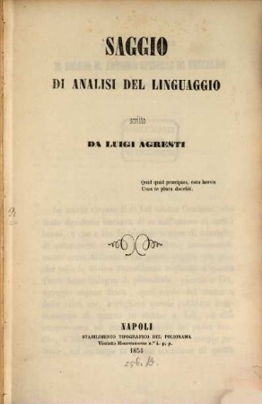 Saggio di analisi del linguaggio
