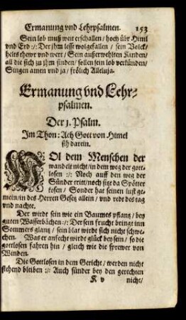 Ermanung und Lehrpsalmen.