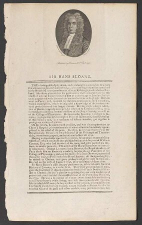 Porträt Sir Hans Sloane (1660-1753)