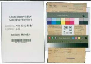 Entnazifizierung Heinrich Recken , geb. 06.10.1898 (Lehrer)