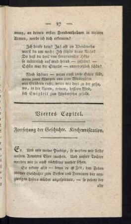 Viertes Capitel. Fortsetzung der Geschichte. Kirchenvisitation.