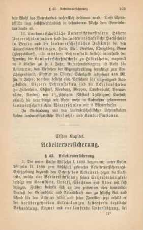 Elftes Kapitel. Arbeiterversicherung