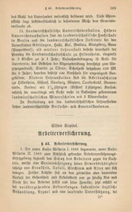 Elftes Kapitel. Arbeiterversicherung