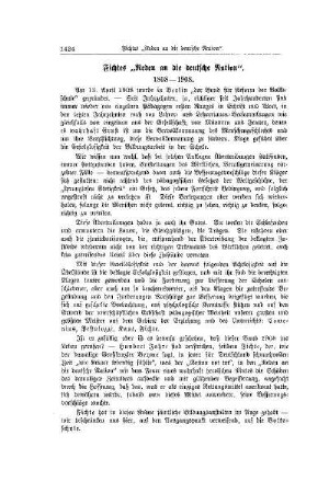 Fichtes "Reden an die deutsche Nation" : 1808-1908