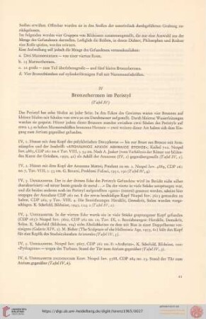 IV. Bronzehermen im Peristyl